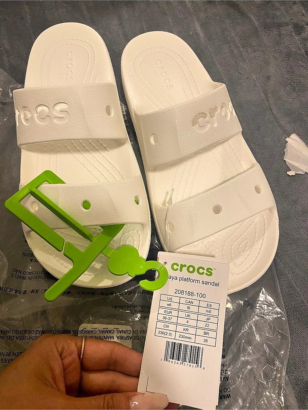 Crocs Baya Platform Sandal Women's White Sandals w6